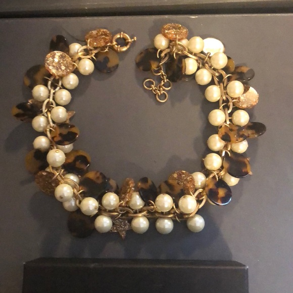 J crew tortoise pearl necklace